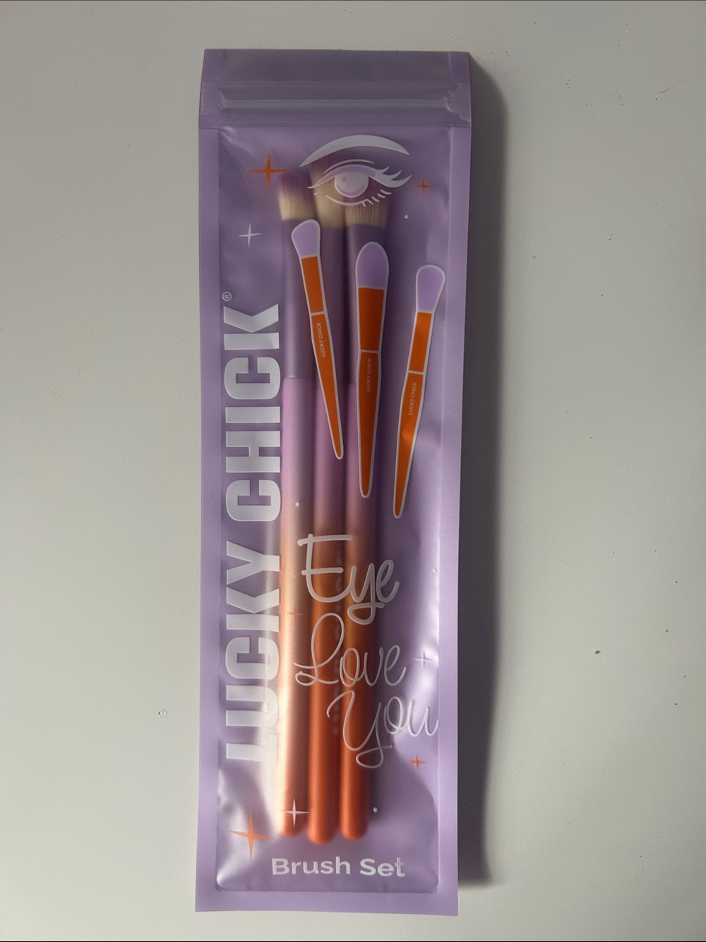 Lucky Chick Eye Brush Set - Rose/Orange